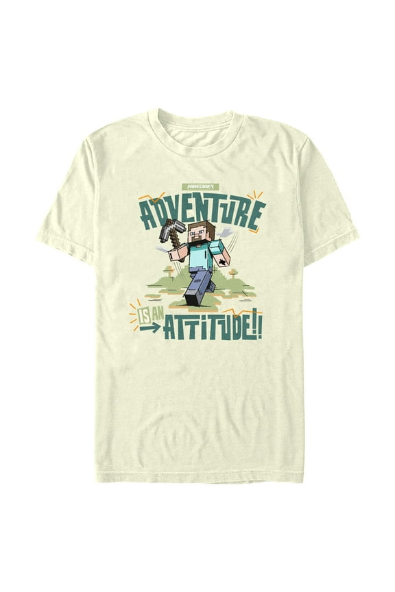 Men's Minecraft Classic Steve Adventure Is an Attitude Graphic T-Shirt