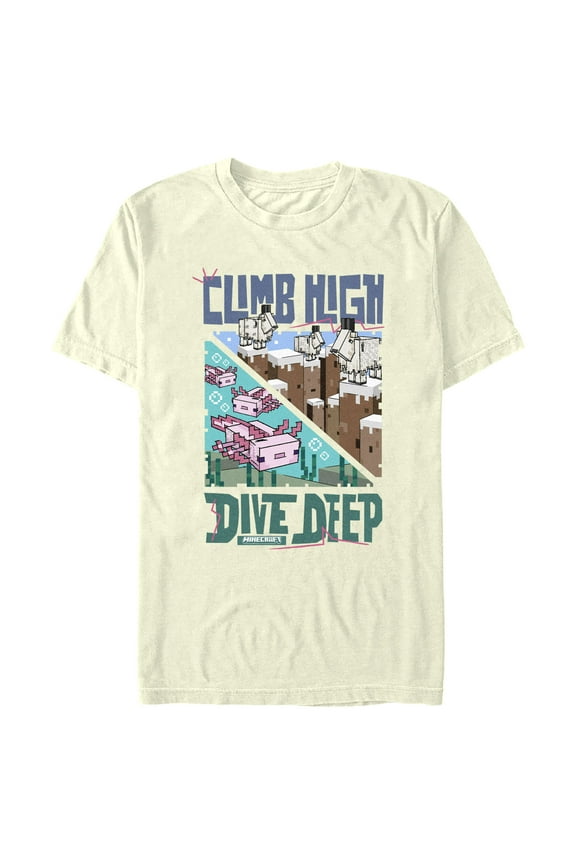 Men's Minecraft Climb High Dive Deep Graphic T-Shirt