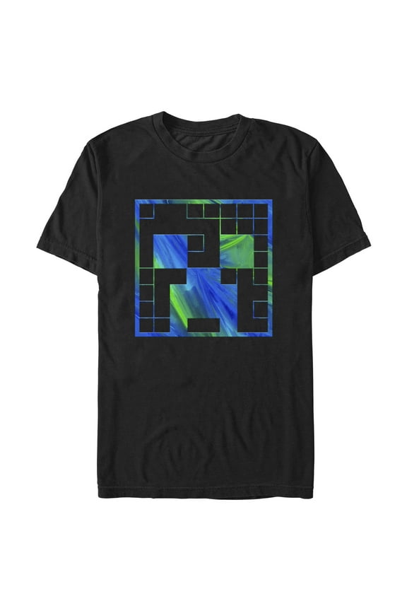 Men's Minecraft Creeper Abstract Face Graphic T-Shirt