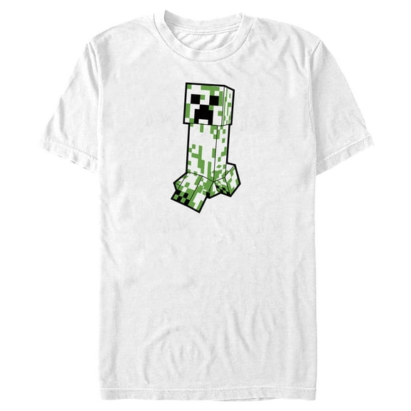 Men's Minecraft Creeper Creepin'  Graphic Tee White 2X Large