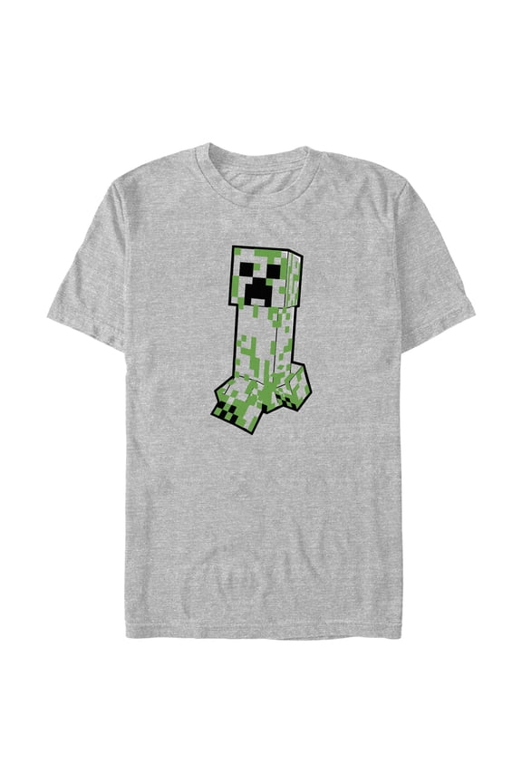 Men's Minecraft Creeper Creepin' Large Graphic Tee Athletic Heather X Large