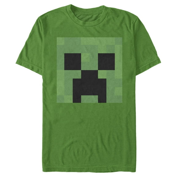 Men's Minecraft Creeper Face  Graphic Tee Kelly Green 3X Large