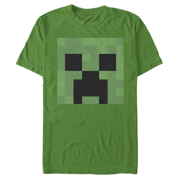 Men's Minecraft Creeper Face Graphic Tee Kelly Green Medium