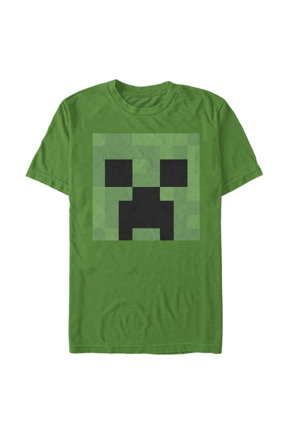 Men's Minecraft Creeper Face Graphic Tee Kelly Green Small