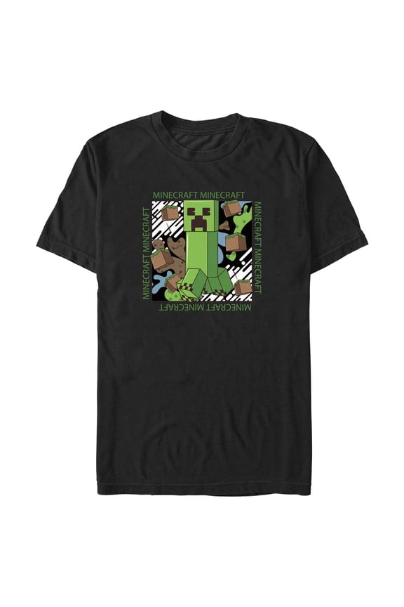 Men's Minecraft Creeper Square Frame Graphic T-Shirt