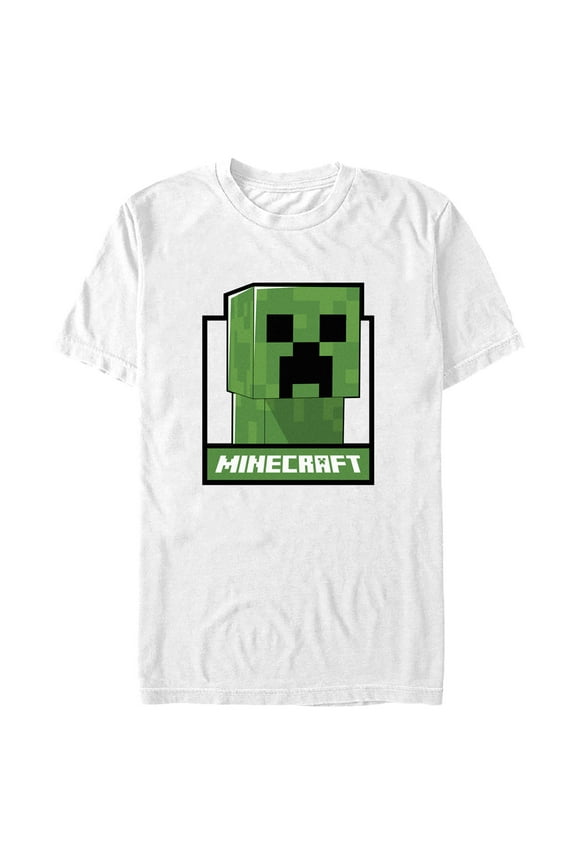 Men's Minecraft Creeper in a Box  Graphic Tee White Large
