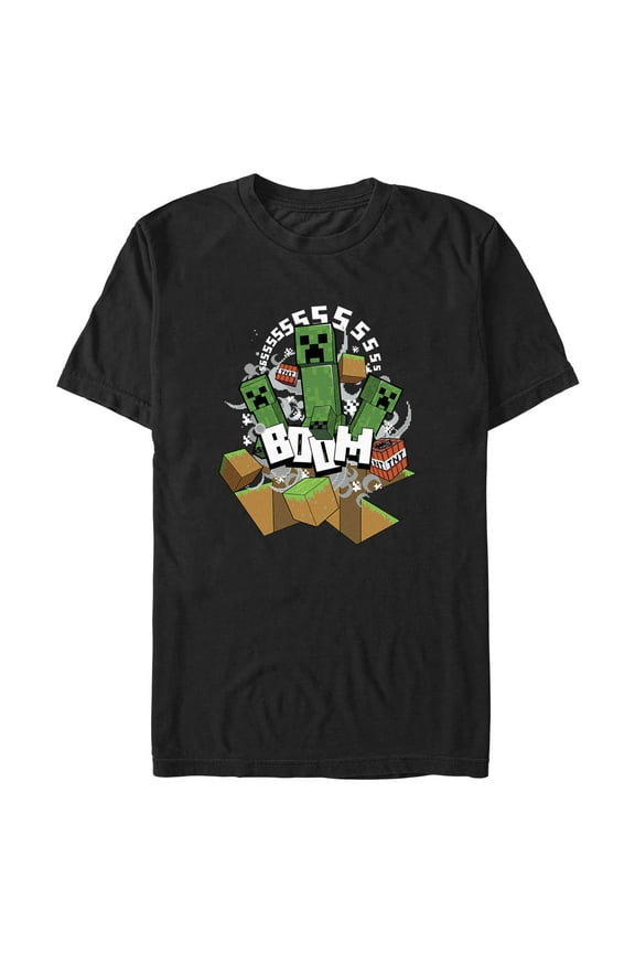 Men's Minecraft Creepers Boom Graphic T-Shirt