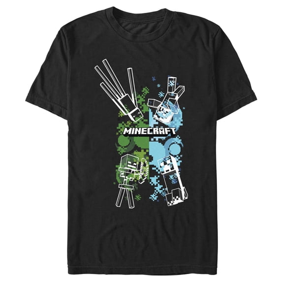 Men's Minecraft Ender Buddies Graphic Tee Black 3X Large