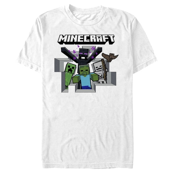 Men's Minecraft Enemy Mobs Graphic Tee White X Large