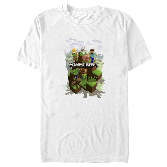 Men's Minecraft Explore Team Graphic Tee White 3X Large