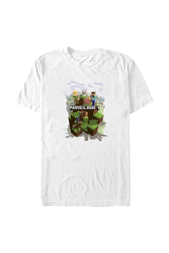Men's Minecraft Explore Team Graphic Tee White Large