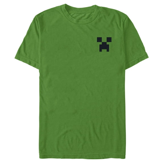 Men's Minecraft Faux Pocket Creeper Graphic Tee Kelly Green 2X Large