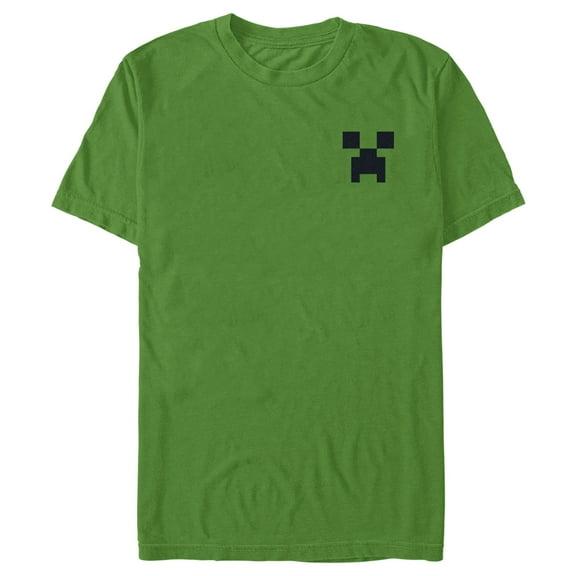 Men's Minecraft Faux Pocket Creeper Graphic Tee Kelly Green Medium