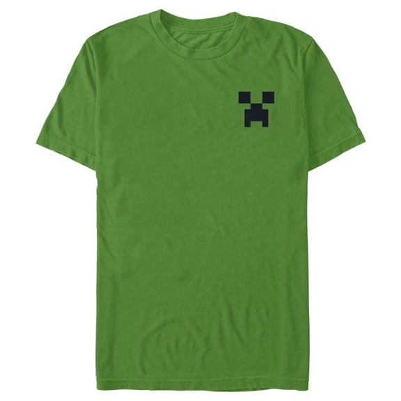Men's Minecraft Faux Pocket Creeper Graphic Tee Kelly Green Small