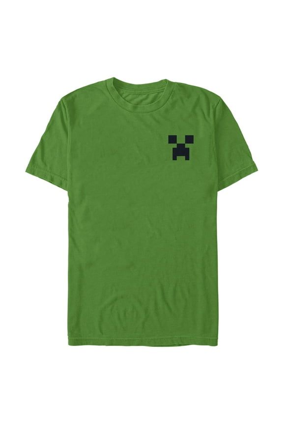 Men's Minecraft Faux Pocket Creeper  Graphic Tee Kelly Green X Large