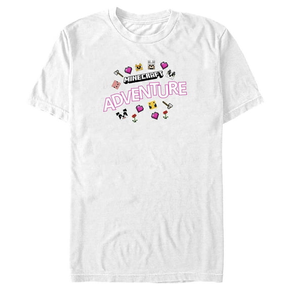 Men's Minecraft Friendly Mobs Graphic Tee White Large