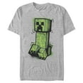 thumbnail image 1 of Men's Minecraft Graffiti Creeper  Graphic Tee Athletic Heather Large, 1 of 3