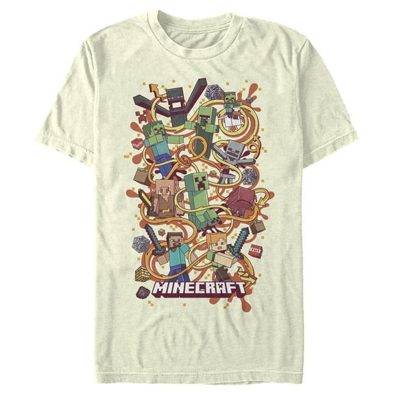 Men's Minecraft Group Shot Graphic Tee Beige X Large