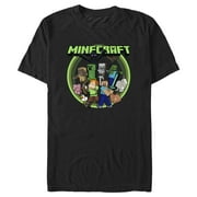 Men's Minecraft Heroes and Mobs Graphic Tee Black 3X Large