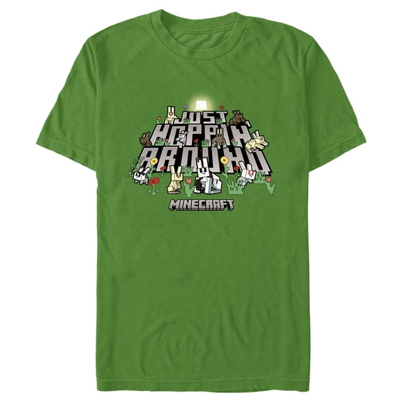 Men's Minecraft Just Hoppin' Around  Graphic Tee Kelly Green Small