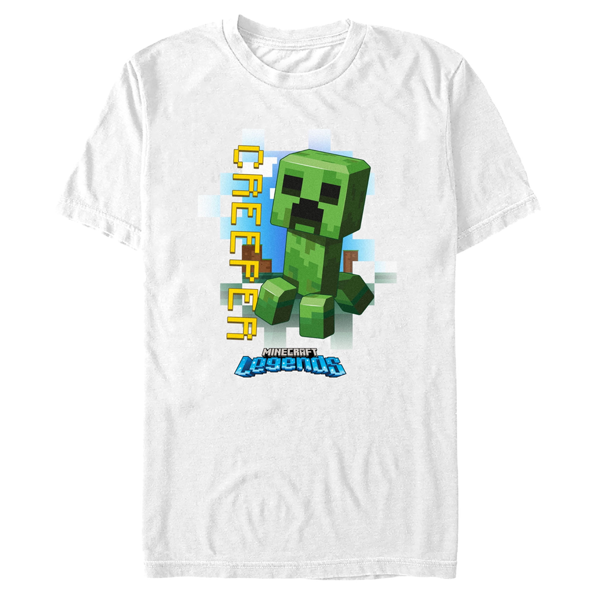 Men's Minecraft Legends Creeper Graphic Tee White Medium - Walmart.com