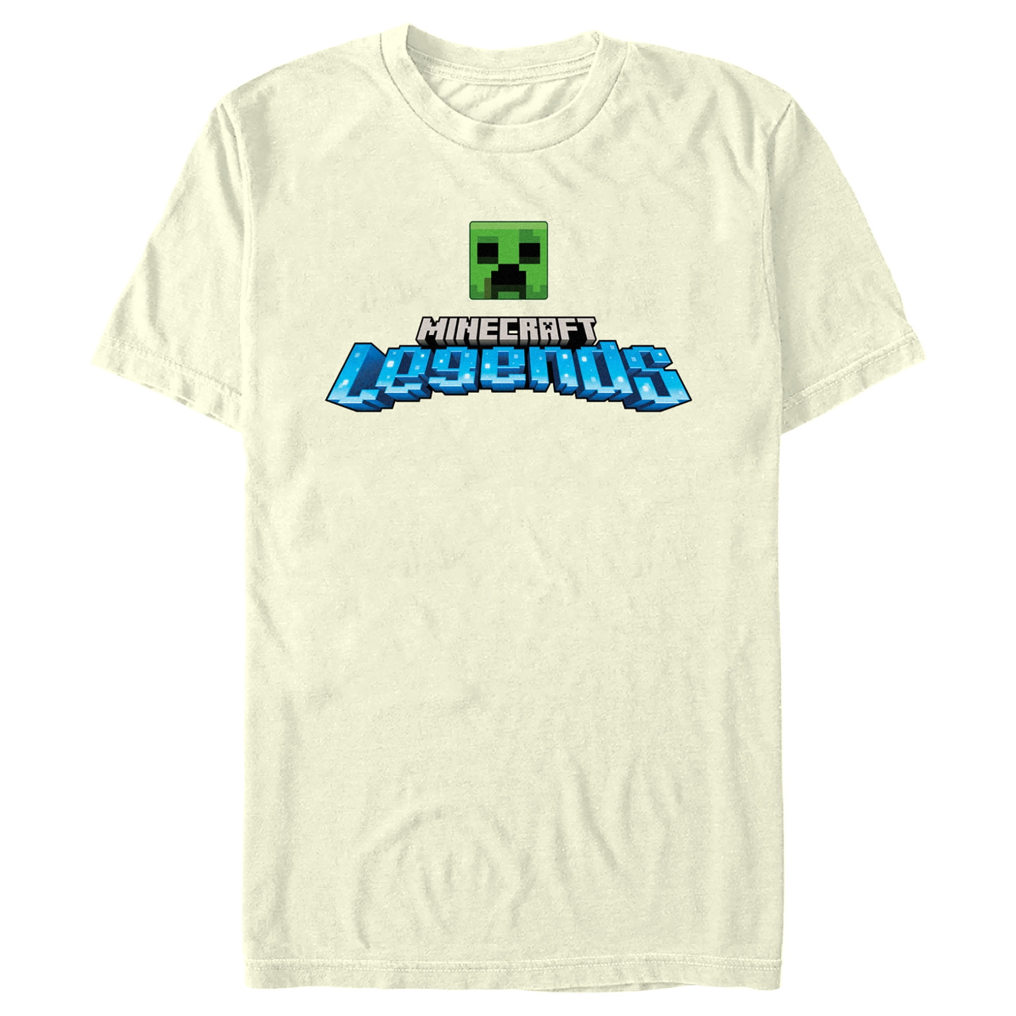 Men's Minecraft Legends Creeper Logo Graphic Tee Beige Small