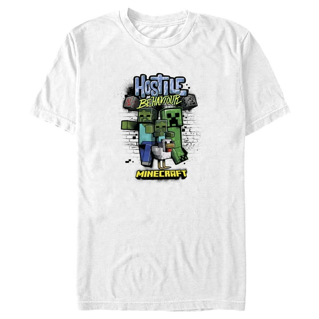 Men's Minecraft Mob Gang  Graphic Tee White X Large