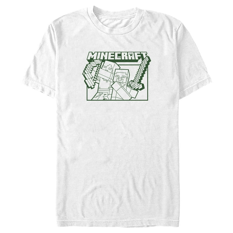 Men's Minecraft Classic Logo White Graphic Tee White 2X Large