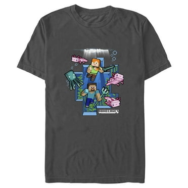 Men's Minecraft Under the Sea  Graphic Tee Charcoal Large