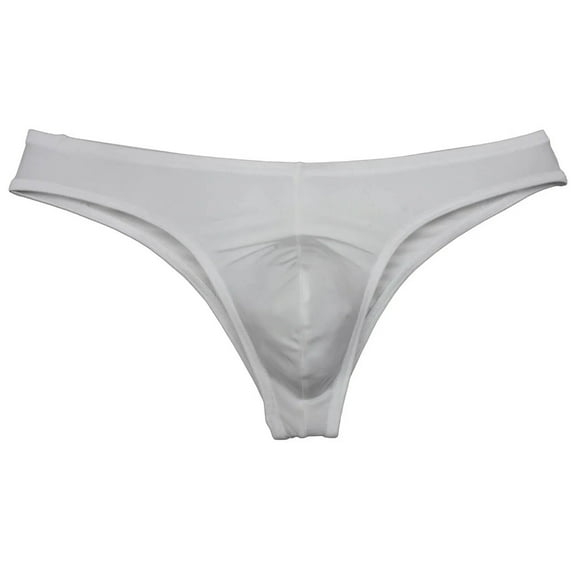 Men's Mini Briefs Shiny Spandex Underwear Lining Stretchy Sexy Micro Boxer Pouch Bikini Bodywear Off-white-XL