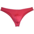 thumbnail image 1 of Men's Mini Briefs Shiny Spandex Underwear Lining Stretchy Sexy Micro Boxer Pouch Bikini Bodywear Pink-M, 1 of 3