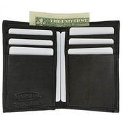Mens Mini Slim Thin Bifold Genuine Leather ID Card Bill Holder Wallet Black