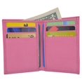 thumbnail image 1 of Men's Mini Slim Thin Bifold Genuine Leather ID Card Bill Holder Wallet (Pink), 1 of 6