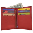 thumbnail image 1 of Men's Mini Slim Thin Bifold Genuine Leather ID Card Bill Holder Wallet (Red), 1 of 6