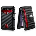 thumbnail image 1 of Men's Minimalist Bifold Wallet with AirTag Slot & RFID - Pop-Up Holder (12 Cards+Cash), Carbon Fiber - Gift (AirTag Not Included) wallet men, 1 of 8