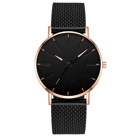 Men's Minimalist Casual Luxury Watches Fashion Business Movement Quartz Wristwatches for Men Stainsteel Steel Mesh Band Watch, Gift for Men Women