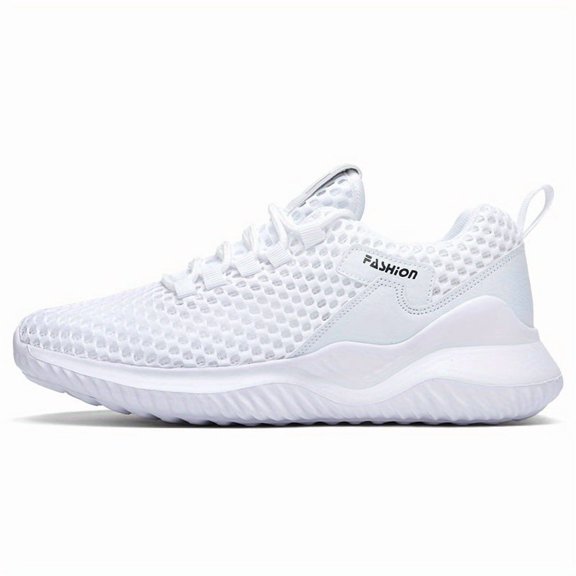 Men's Minimalist Lightweight Breathable Casual Sneakers - Solid Color Low-Top Design with Gym, Spring/Summer - Unisex Style, Gym Footwear Fabric & Mesh Upper, MD Sole, Lace-Up Closure for Running,