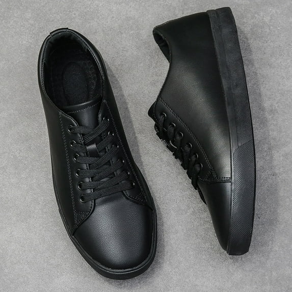 Men's Minimalist Low-Top Sneakers - Lace-Up Round Toe Casual with Upper, Breathable Rubber Sole Suitable for Outdoor, Daily Wear & - Solid Color Versatile Athletic Footwear (Year-Round)