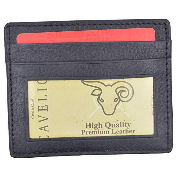Men's Minimalist Slim Thin Front Pocket Credit Card ID Holder Leather Wallet