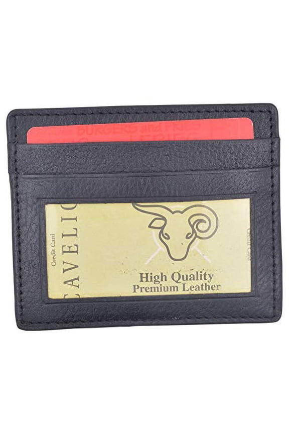 Men's Minimalist Slim Thin Front Pocket Credit Card ID Holder Leather Wallet
