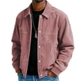 thumbnail image 1 of Men's Minimalist Solid-Colored Casual Long-Sleeve Button Jacket, Pink, M, 1 of 5