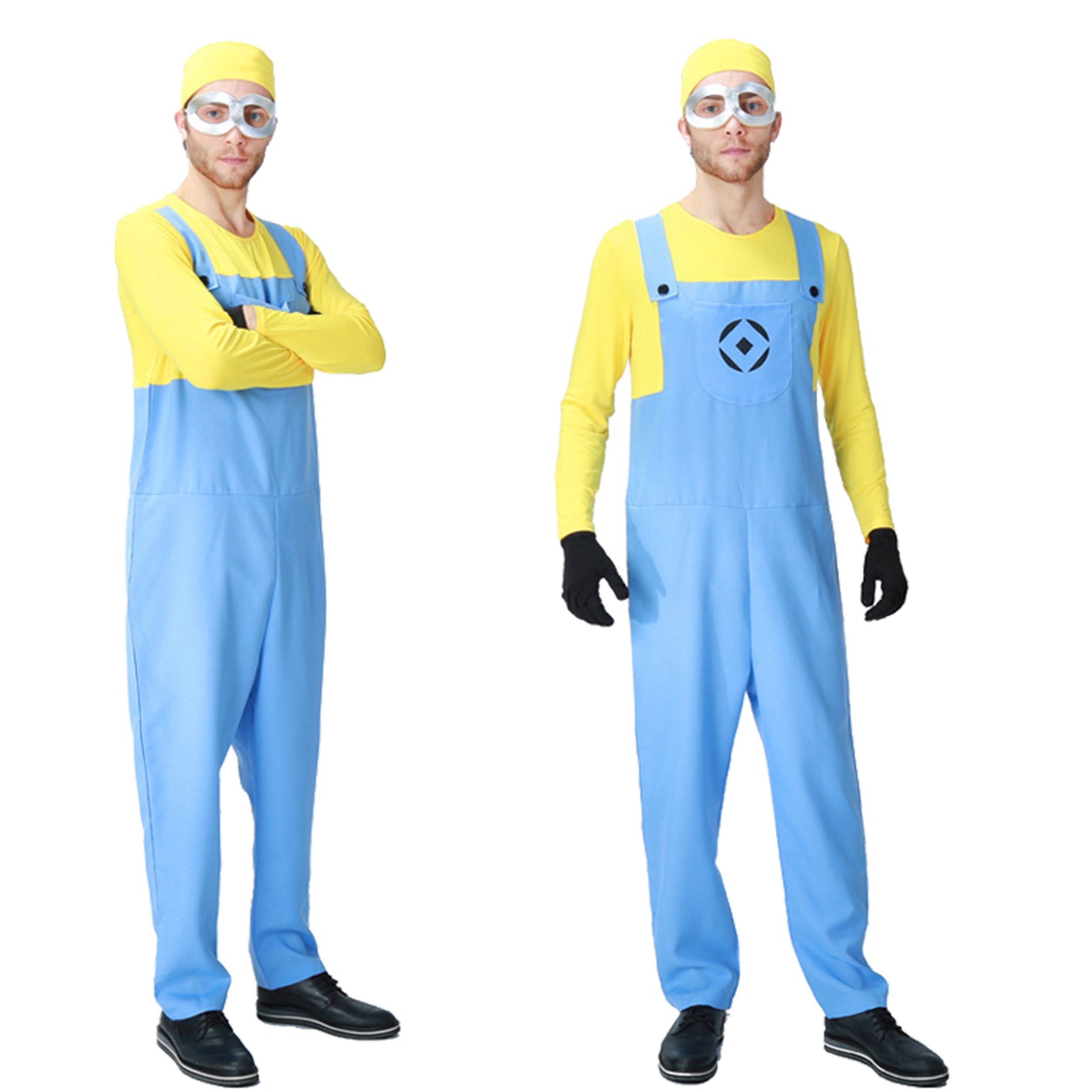 Men's Minion Long Sleeve Bodysuit Costume 4 Piece Set