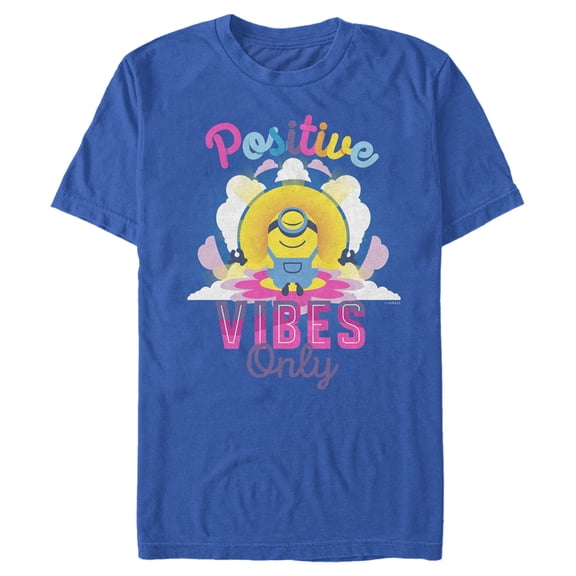 Men's Minions: The Rise of Gru Stuart Positive Vibes Only Graphic Tee Royal Blue Large