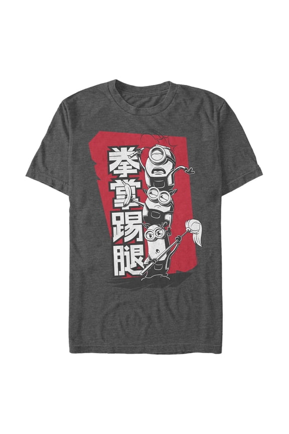 Men's Minions: The Rise of Gru Triple Stack Graphic Tee Charcoal Heather Large