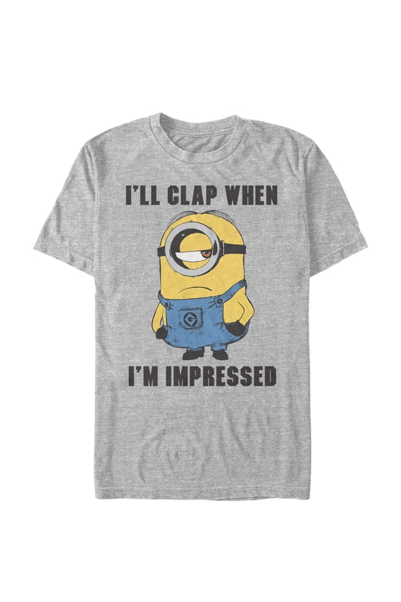 Men's Despicable Me Minions Clap When Impressed Graphic Tee Athletic Heather 2X Large
