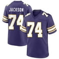 thumbnail image 1 of Men's Minnesota Jackson 74 Purple Alternate Stitched T-Shirts Sports Player Game Top, 3X-Large, 1 of 1
