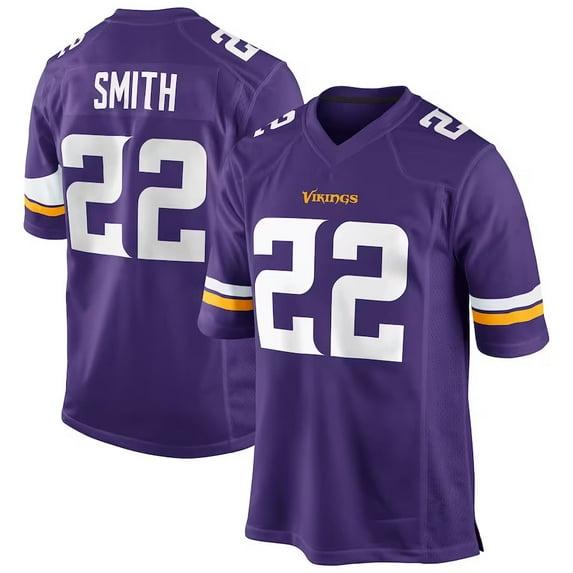Men's Minnesota Smith 22 Purple Stitched T-Shirts Sports Player Game Top, Small