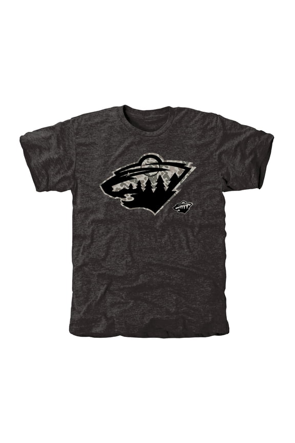 Men's Minnesota Wild Black Rink Warrior Tri-Blend T-Shirt