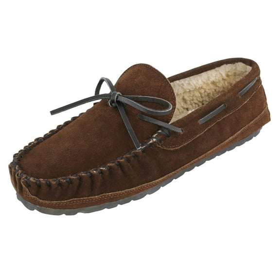 Minnetonka Men's Casey Moccasin Slippers Chocolate 7 M