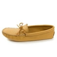 thumbnail image 1 of Minnetonka Men's Double Deerskin Soft Leather Sole, Natural, 8 M US, 1 of 5